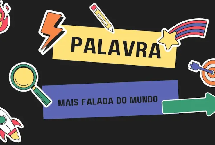 As Palavras Mais Faladas no Mundo: Uma Viagem Linguística Global 30 Dark Colorful Stickers and Badges Word Puzzle Game Fun Presentation